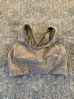 lululemon athletica Heathered Taupe Crisscross Sports Bra
